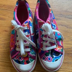 Coach signature multi color sneakers. gently worn.